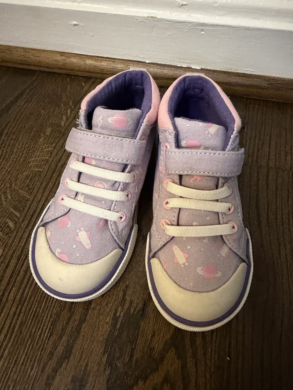 See Kai Run Peyton High Top Sneaker size 8 Lavender Space little Girls NEW